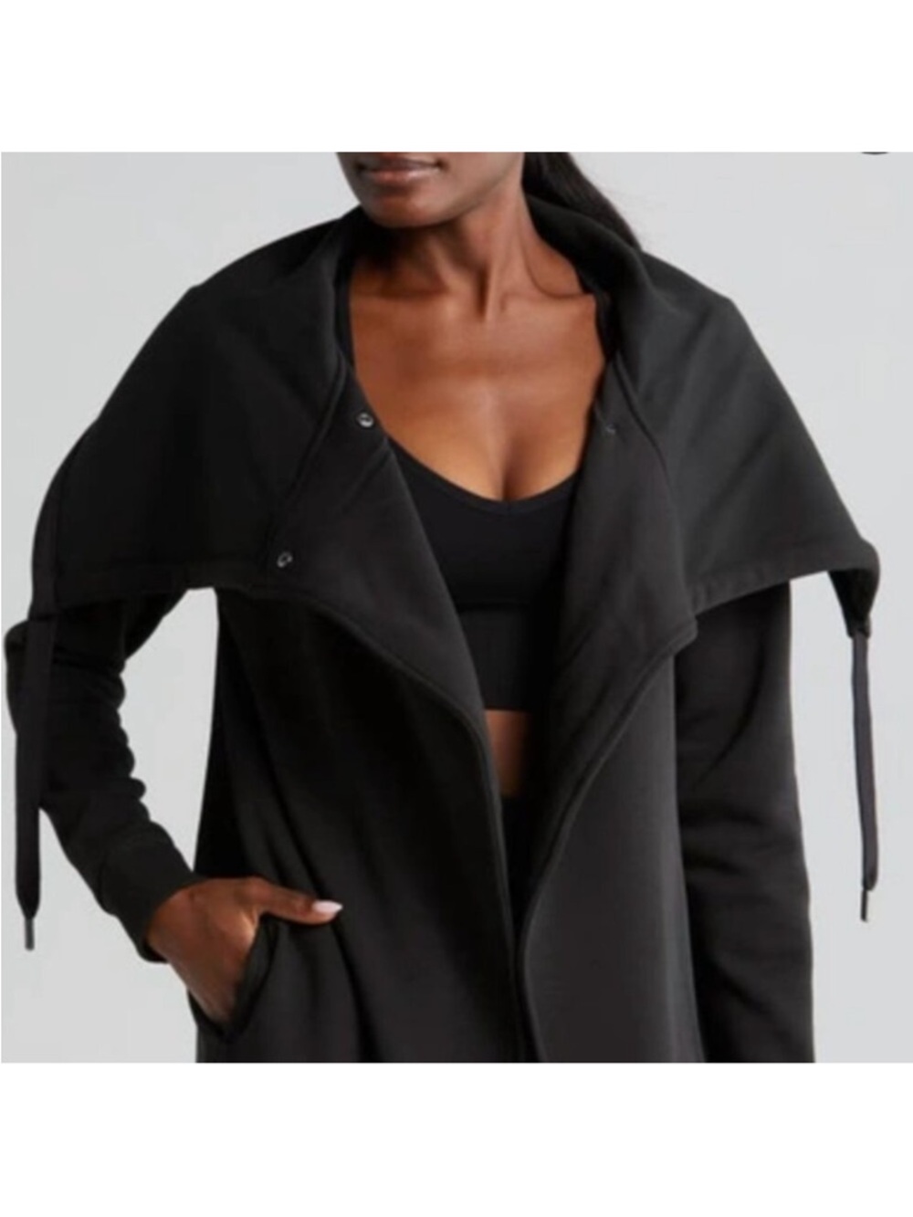 Zella Black Amazing Cozy Wrap Jacket - Picture 1 of 14